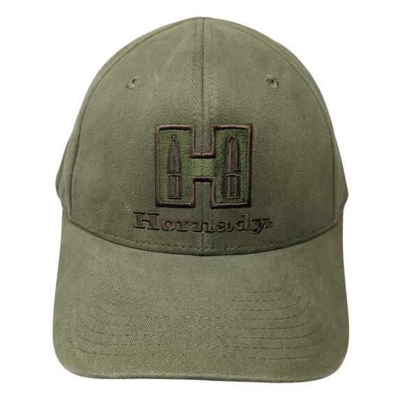Hornady Strapback Baseball Cap Green One Size Adjustable Embroidered 6 Panel - Picture 1 of 8